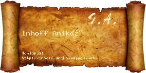 Inhoff Anikó névjegykártya